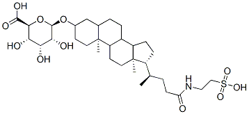 (3a,5b)-24-oxo-24-[(2-sulfoethyl)amino]cholan-3-yl b-D-glucopyranosiduronic acid Structure