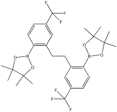 1,2-Bis(2-(4,4,5,5-Tetramethyl-1,3,2-dioxaborlan-2-yl)-5-(trifluoromethyl)phenyl)ethane 구조식 이미지