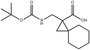 1-(((tert-butoxycarbonyl)amino)methyl)spiro[2.5]octane-1-carboxylic acid Structure