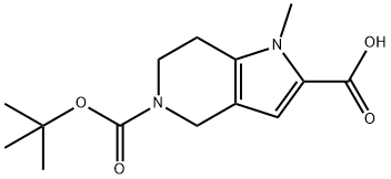 5-(tert-Butoxycarbonyl)-1-methyl-4,5,6,7-tetrahydro-1H-pyrrolo[3,2-c]pyridine-2-carboxylic aci Structure