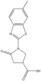 1-(6-Methyl-1,3-benzothiazol-2-yl)-5-oxopyrrolidine-3-carboxylic acid Structure