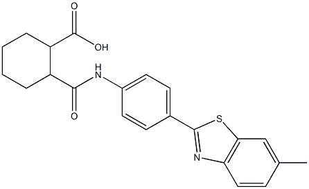 2-{[4-(6-methyl-1,3-benzothiazol-2-yl)anilino]carbonyl}cyclohexanecarboxylic acid 구조식 이미지