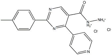 1-{[2-(4-methylphenyl)-4-(4-pyridinyl)-5-pyrimidinyl]carbonyl}hydrazinium dichloride 구조식 이미지