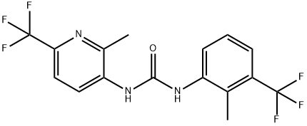 N-[2-Methyl-3-(trifluoromethyl)phenyl]-N'-[2-methyl-6-(trifluoromethyl)pyridin-3-yl]urea Structure