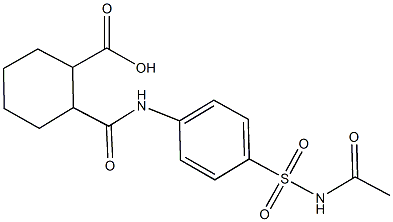 2-({4-[(acetylamino)sulfonyl]anilino}carbonyl)cyclohexanecarboxylic acid Structure