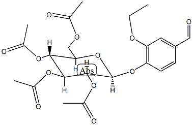 Ethylvanillin-glucosid-tetraacetate 구조식 이미지
