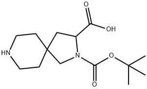 2-(tert-Butoxycarbonyl)-2,8-diazaspiro[4.5]decane-3-carboxylic acid 구조식 이미지