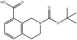 2-Boc-1,2,3,4-테트라히드로이소퀴놀린-8-카르복실산 구조식 이미지