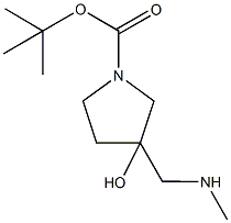 tert-Butyl 3-hydroxy-3-[(methylamino)methyl]-1-pyrrolidinecarboxylate Structure