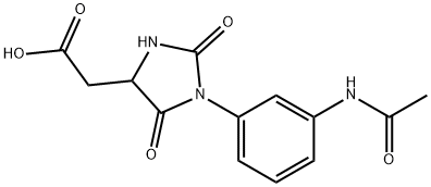 {1-[3-(Acetylamino)phenyl]-2,5-dioxoimidazolidin-4-yl}acetic acid Structure