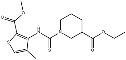 Ethyl 1-({[2-(methoxycarbonyl)-4-methylthien-3-yl]amino}carbonothioyl)piperidine-3-carboxylate Structure