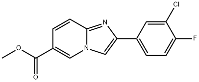 Methyl 2-(3-chloro-4-fluorophenyl)imidazo-[1,2-a]pyridine-6-carboxylate Structure