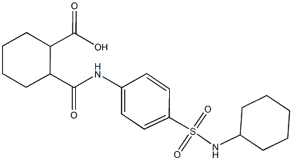 2-({4-[(cyclohexylamino)sulfonyl]anilino}carbonyl)cyclohexanecarboxylic acid 구조식 이미지