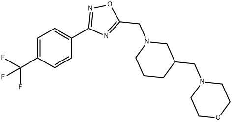 4-{[1-({3-[4-(Trifluoromethyl)phenyl]-1,2,4-oxadiazol-5-yl}methyl)-3-piperidinyl]methyl}morpho Structure