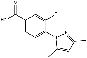 4-(3,5-dimethyl-1H-pyrazol-1-yl)-3-fluorobenzoic acid 구조식 이미지