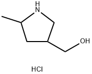 (5-Methyl-3-pyrrolidinyl)methanol hydrochloride 구조식 이미지