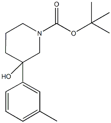 tert-Butyl 3-hydroxy-3-(3-methylphenyl)-1-piperidinecarboxylate Structure