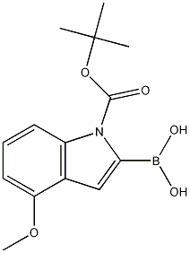 1-(tert-butoxycarbonyl)-4-methoxy-1H-indol-2-ylboronic acid Structure