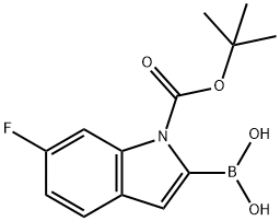 1H-Indole-1-carboxylic acid, 2-borono-6-fluoro-, 1-(1,1-dimethylethyl) ester Structure