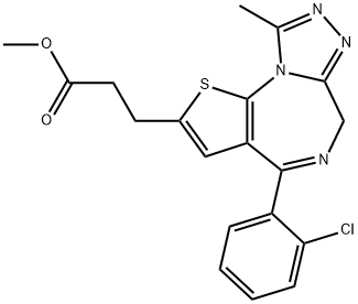 4-(2-Chlorophenyl)-9-methyl-6H-thieno[3,2-f][1,2,4]triazolo[4,3-a][1,4]diazepine-2-propanoic Acid Methyl Ester 구조식 이미지