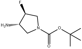 (3S,4S)-tert-Butyl 3-amino-4-fluoropyrrolidine-1-carboxylate 구조식 이미지