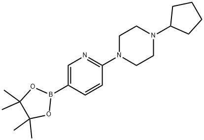 2-(4-사이클로펜틸-피페라진-1-일)피리딘-5-보론산피나콜에스테르 구조식 이미지