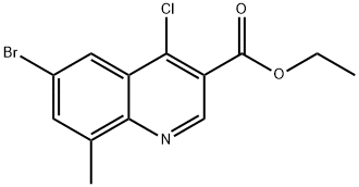 6-Bromo-4-chloro-8-methylquinoline-3-carboxylic acid ethyl ester 구조식 이미지