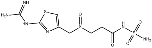 3-[2-(Diaminomethyleneamino)-1,3-thiazol-4-ylmethylsulphinyl]-N-sulphamoyl
propanamide 구조식 이미지
