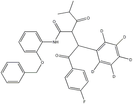 2-[2-(4-Fluorophenyl)-2-oxo-1-phenyl-D5-ethyl]-4-methyl-3-oxo-pentanoic Acid, (2-Benzyloxy-phenyl)-amide 구조식 이미지