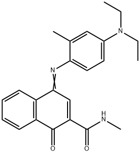 4-[[4-(diethylamino)-2-methylphenyl]imino]- 1,4-dihydro-N-methyl-1-oxo-2-Naphthalenecarboxamide 구조식 이미지