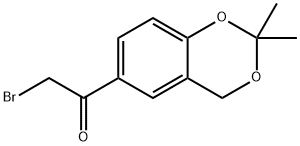 2-Bromo-1-(2,2-dimethyl-4H-benzo[d][1,3]dioxin-6-yl)ethanone 구조식 이미지