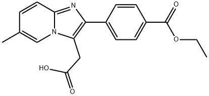 2-[4-(Ethoxycarbonyl)phenyl]-6-methyl-imidazo[1,2-a]pyridine-3-acetic Acid Structure