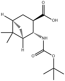 (1R,2R,3R,5R)-(2-TERT-BUTOXYCARBONYLAMINO)-6,6-DIMETHYLBICYCLO[3.1.1]HEPTAN-3-CARBOXYLIC ACID 구조식 이미지