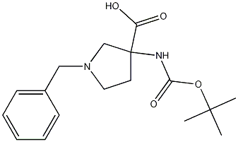 3-Boc-Amino-1-benzylpyrrolidine-3-carboxylic acid 구조식 이미지