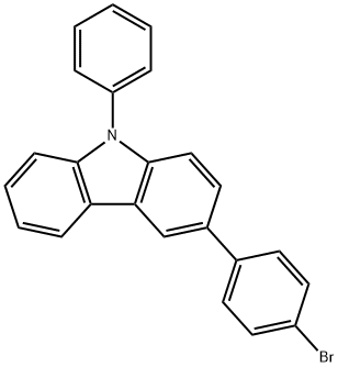 3-(4-브로모페닐)-9-페닐-9페닐-9H-카르바졸 구조식 이미지