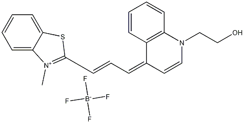 Benzothiazolium, 2-[3-[1-(2-hydroxyethyl)-4(1H)-quinolinylidene]-1-propen-1-yl]-3-methyl-, tetrafluoroborate(1-) 구조식 이미지