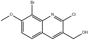 8-BROMO-2-CHLORO-7-METHOXYQUINOLINE-3-METHANOL Structure