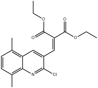 2-클로로-5,8-디메틸-3-(2,2-디에톡시카르보닐)비닐퀴놀린 구조식 이미지