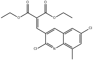 2,6-디클로로-8-메틸-3-(2,2-디에톡시카르보닐)비닐퀴놀린 구조식 이미지