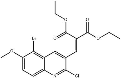 5-BROMO-2-CHLORO-6-METHOXY-3-(2,2-DIETHOXYCARBONYL)VINYLQUINOLINE Structure