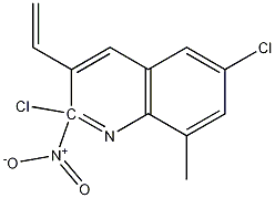 E-2,6-디클로로-8-메틸-3-(2-니트로)비닐퀴놀린 구조식 이미지