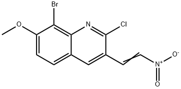 E-8-BROMO-2-CHLORO-7-METHOXY-3-(2-NITRO)VINYLQUINOLINE 구조식 이미지