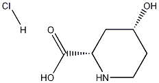 (2S,4R)-4-히드록시피페리딘-2-카르복실산염산염 구조식 이미지