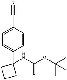 tert-butyl 1-(4-cyanophenyl)cyclobutylcarbamate Structure