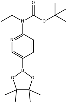 6-(tert-부틸옥시카르보닐아미노)피리딘-3-보론산피나콜에스테르 구조식 이미지