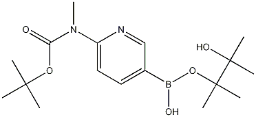 6-(tert-Butyloxycarbonyl-methylamino)pyridine-3-boronic acid pinacol ester 구조식 이미지