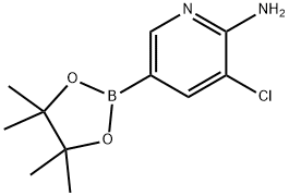 3-chloro-5-(4,4,5,5-tetramethyl-1,3,2-dioxaborolan-2-yl)pyridin-2-amine 구조식 이미지