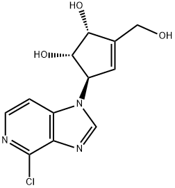 (1S,2R,5R)-5-(4-chloro-1H-imidazo[4,5-c]pyridin-1-yl)-3-(hydroxymethyl)cyclopent-3-ene-1,2-diol Structure