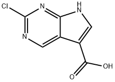 2-클로로-7H-피롤로[2,3-d]피리미딘-5-카르복실산 구조식 이미지