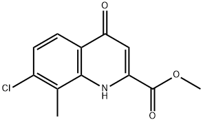 메틸7-클로로-4-하이드록시-8-메틸퀴놀린-2-카르복실레이트 구조식 이미지